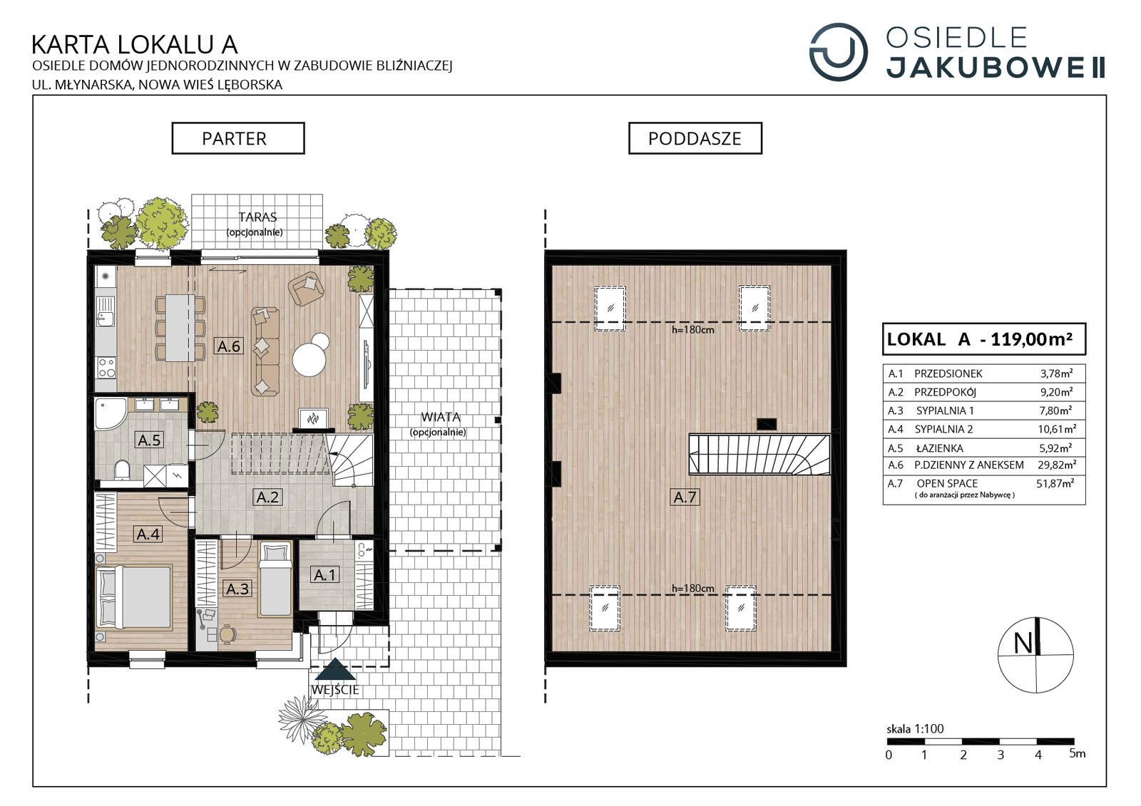 Osiedle Jakubowe II - plan i karta domku